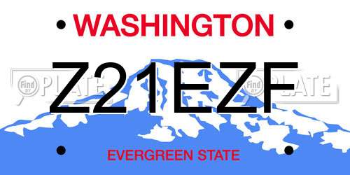 Z21EZF Washington License Plate