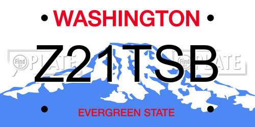 Z21TSB Washington License Plate