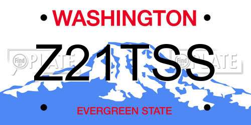 Z21TSS Washington License Plate