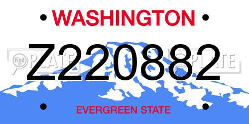 Z220882 Washington License Plate