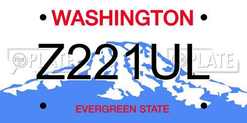 Z221UL Washington License Plate
