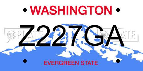 Z227GA Washington License Plate