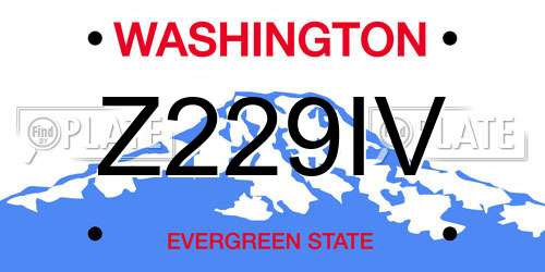 Z229IV Washington License Plate