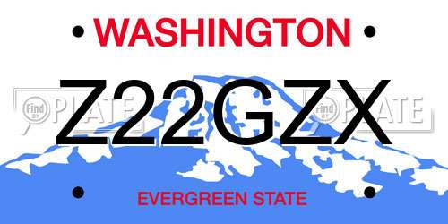 Z22GZX Washington License Plate