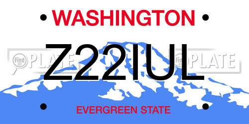 Z22IUL Washington License Plate