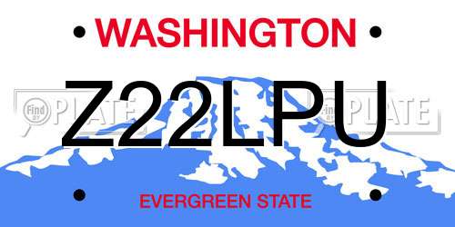 Z22LPU Washington License Plate