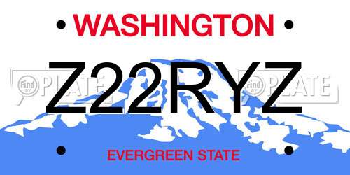 Z22RYZ Washington License Plate