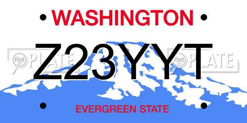 Z23YYT Washington License Plate