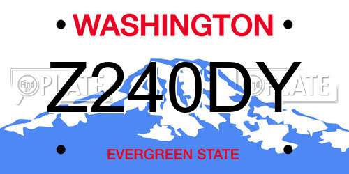 Z240DY Washington License Plate