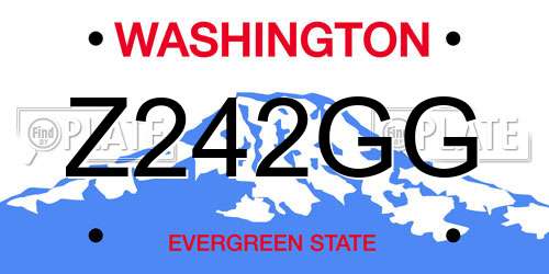 Z242GG Washington License Plate