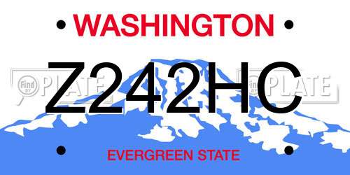 Z242HC Washington License Plate