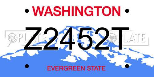 Z2452T Washington License Plate