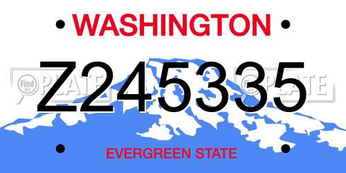 Z245335 Washington License Plate