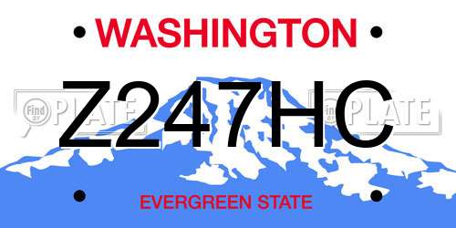 Z247HC Washington License Plate