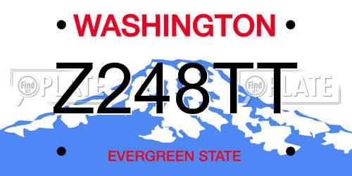 Z248TT Washington License Plate