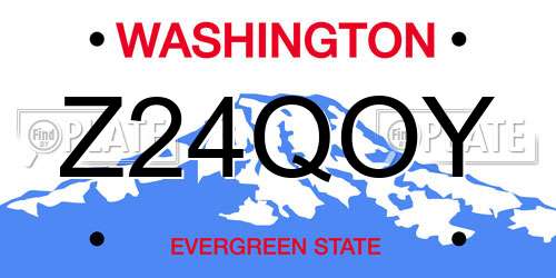 Z24QOY Washington License Plate