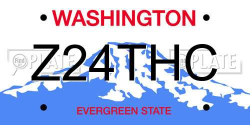 Z24THC Washington License Plate
