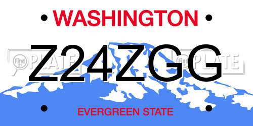 Z24ZGG Washington License Plate