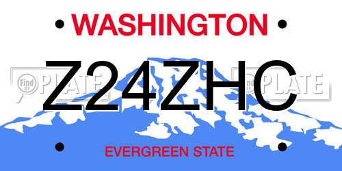 Z24ZHC Washington License Plate