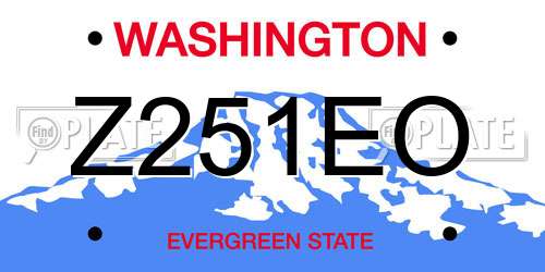 Z251EO Washington License Plate