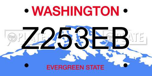 Z253EB Washington License Plate