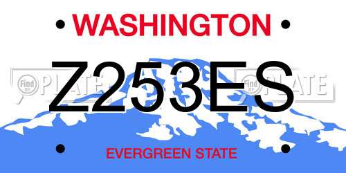 Z253ES Washington License Plate