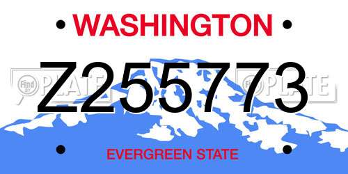 Z255773 Washington License Plate
