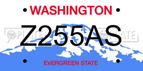 Z255AS Washington License Plate