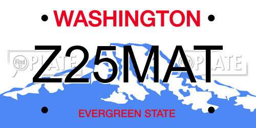 Z25MAT Washington License Plate