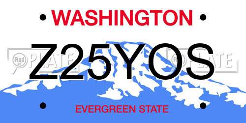 Z25YOS Washington License Plate