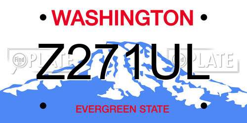 Z271UL Washington License Plate