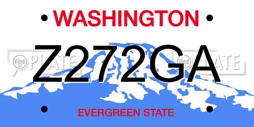 Z272GA Washington License Plate