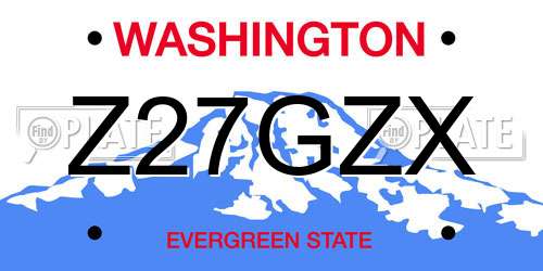 Z27GZX Washington License Plate
