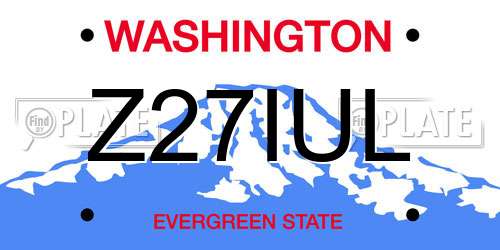 Z27IUL Washington License Plate