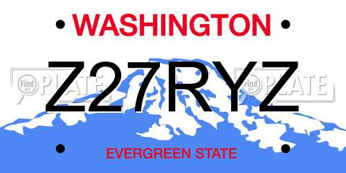 Z27RYZ Washington License Plate