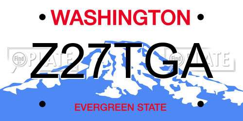 Z27TGA Washington License Plate
