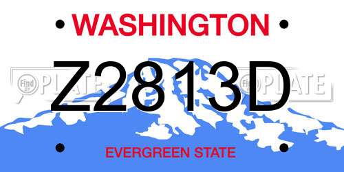Z2813D Washington License Plate