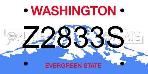 Z2833S Washington License Plate