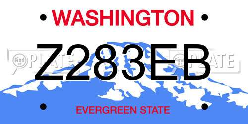 Z283EB Washington License Plate