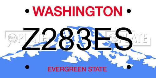 Z283ES Washington License Plate