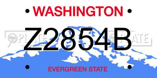Z2854B Washington License Plate