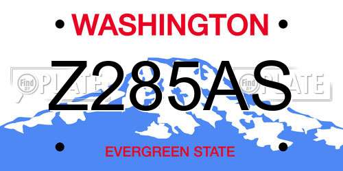 Z285AS Washington License Plate