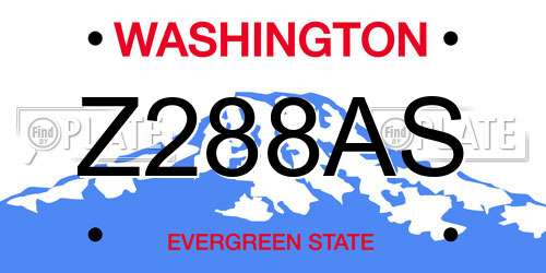 Z288AS Washington License Plate