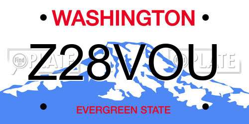 Z28VOU Washington License Plate