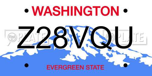 Z28VQU Washington License Plate