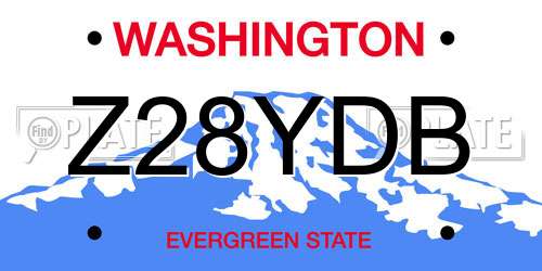 Z28YDB Washington License Plate