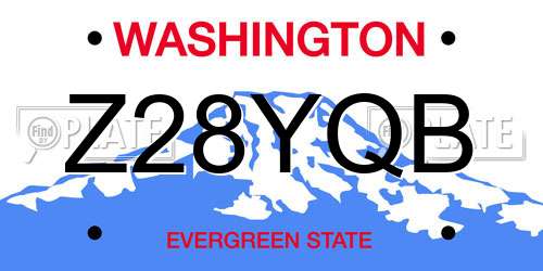 Z28YQB Washington License Plate