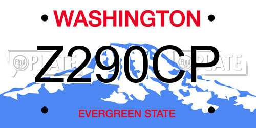 Z290CP Washington License Plate