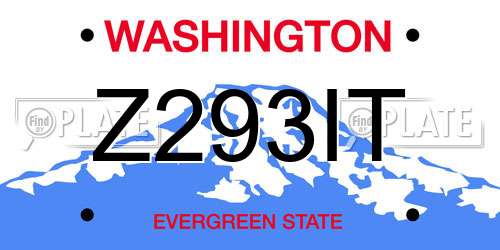 Z293IT Washington License Plate
