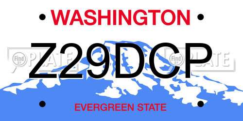 Z29DCP Washington License Plate